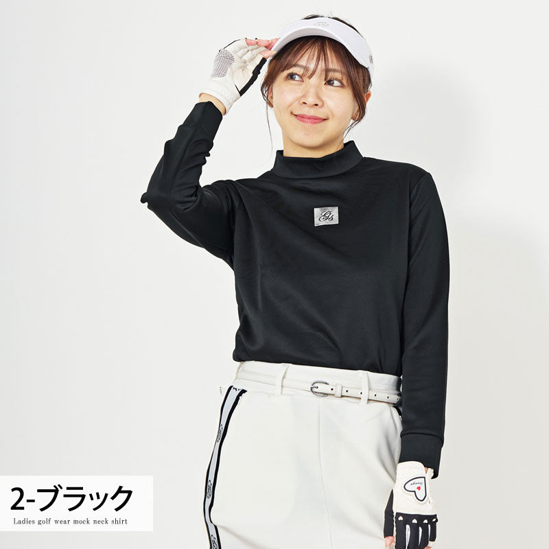 gs GOLF ゴルフウェア レディース モックネック ポロシャツ ハイネック