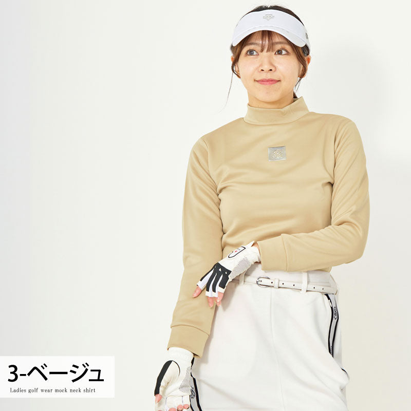 gs GOLF ゴルフウェア レディース モックネック ポロシャツ ハイネック