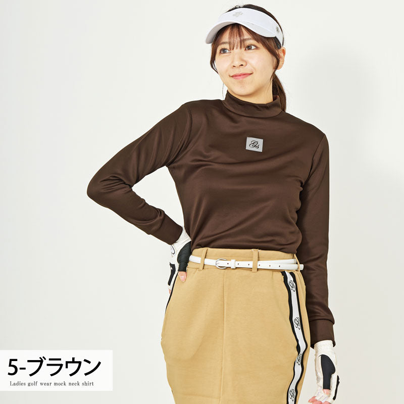 gs GOLF ゴルフウェア レディース モックネック ポロシャツ ハイネック