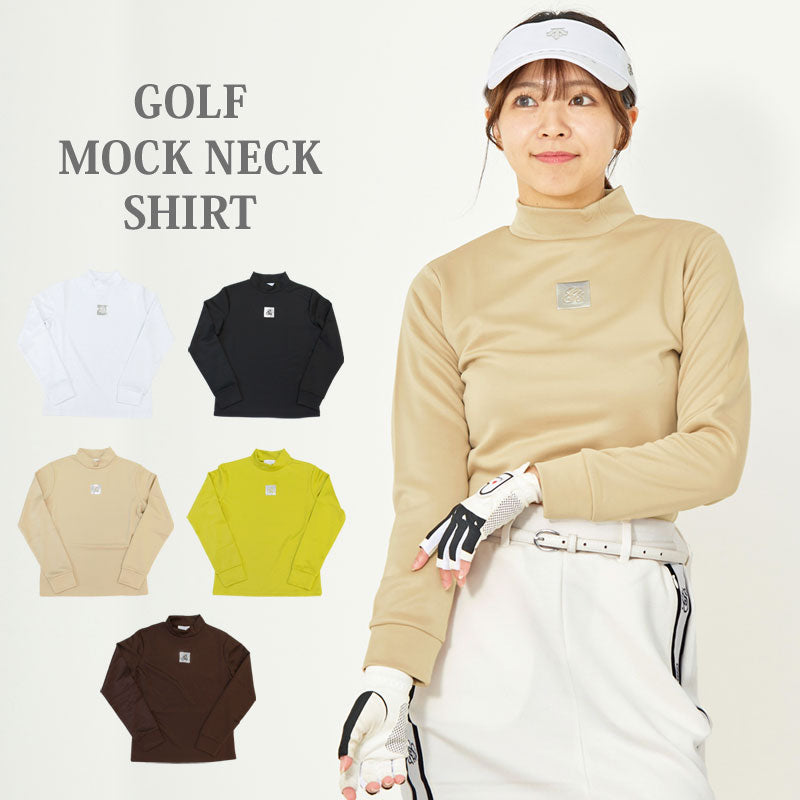 gs GOLF ゴルフウェア レディース モックネック ポロシャツ ハイネック