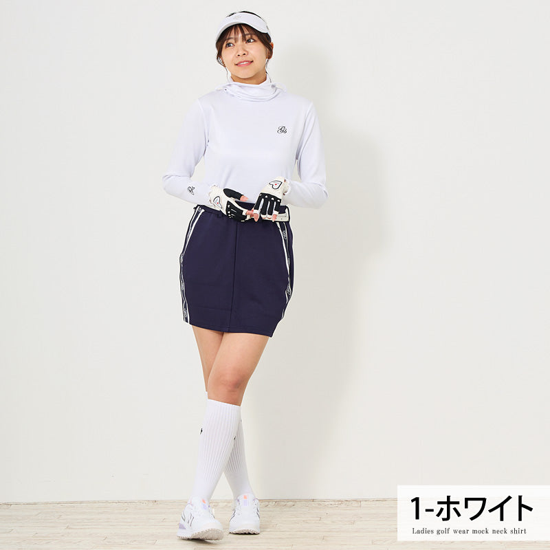gs GOLF ゴルフウェア レディース モックネック ポロシャツ ハイネック