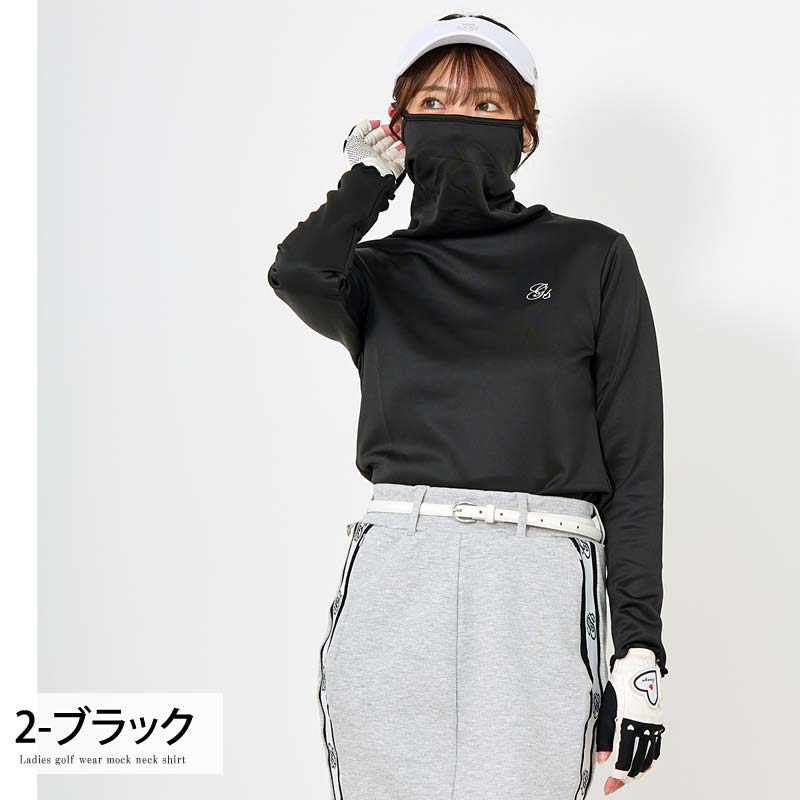 gs GOLF ゴルフウェア レディース モックネック ポロシャツ ハイネック