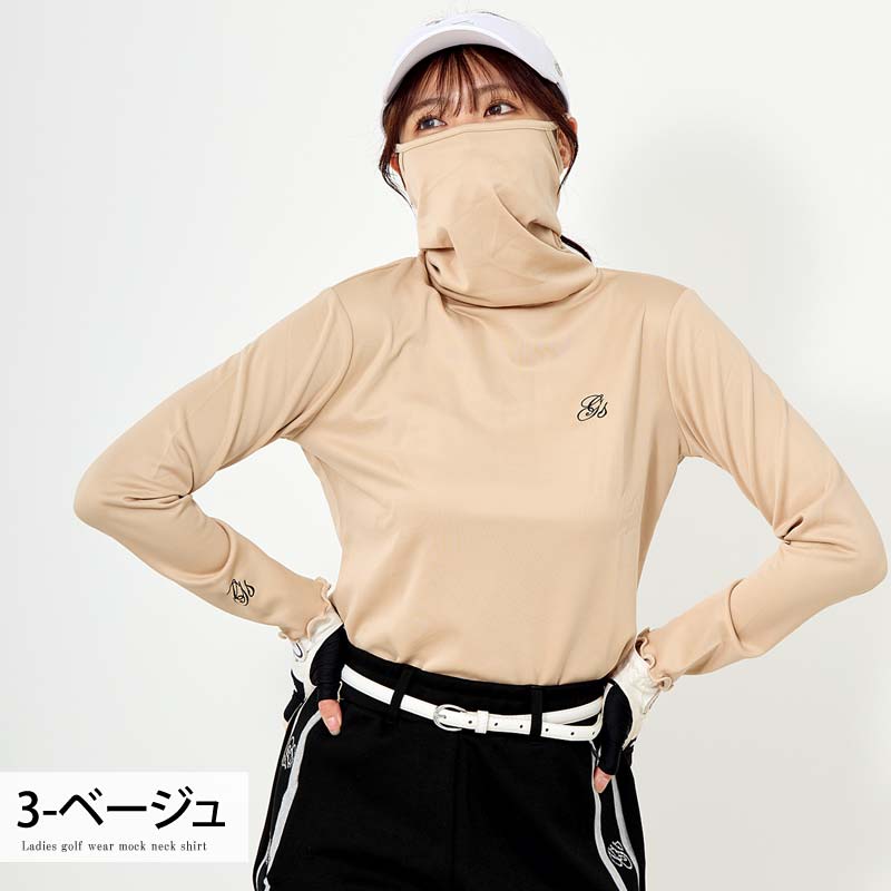 gs GOLF ゴルフウェア レディース モックネック ポロシャツ ハイネック