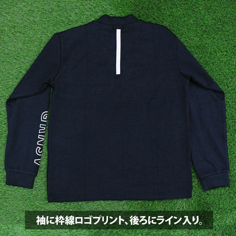 黒XL マルボン ゴルフ モックネック トレーナー メンズシャツ トップス