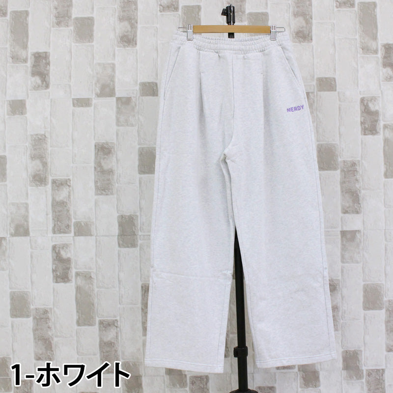 NERDY ノルディ ステッチロゴワイドスウェットパンツ – TopIsm