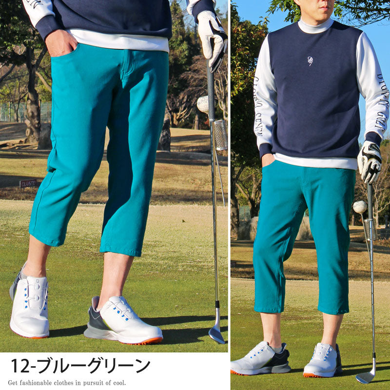 DECEMBERMAY　ロングパンツ　クロップドパンツ　M ゴルフ　メンズ ゴルフウェア メンズ ゴルフパンツ クロップドパンツ ハーフパンツ