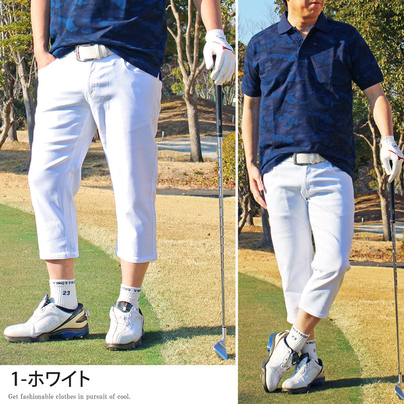 ゴルフウェア メンズ ゴルフパンツ クロップドパンツ ハーフパンツ