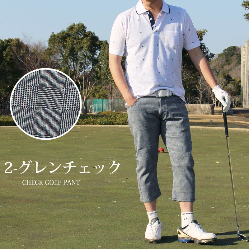お見舞い ゴルフウェア クロップド ショートパンツ ゴルフパンツ メンズ レディースウェア