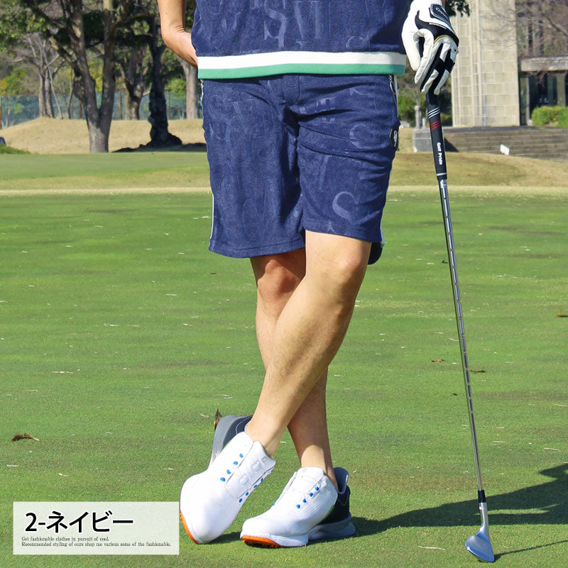 マルボン ゴルフウェア ハーフジップシャツ ショートパンツ 2点セット メンズ マルボン ゴルフウェア ハーフジップシャツ ショートパンツ 2点