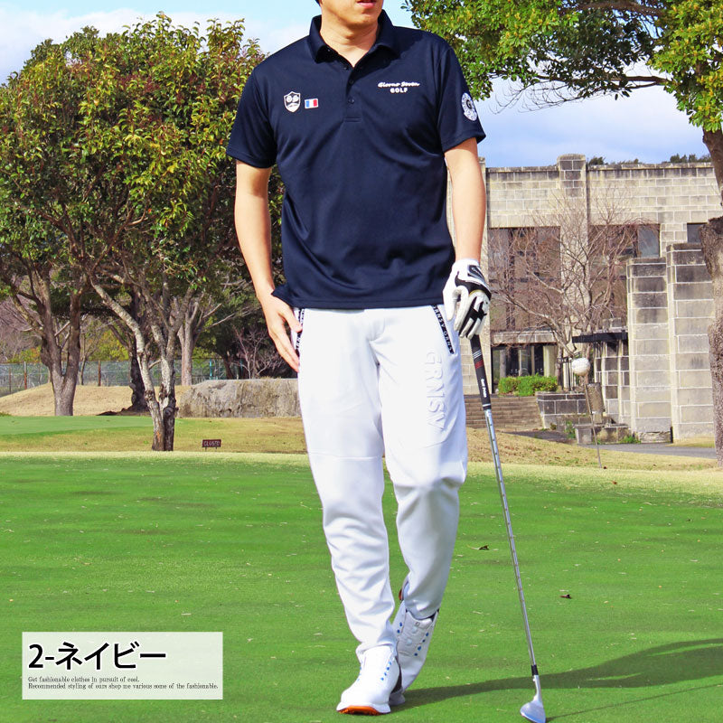 新品 V12 GOLF スマイルワッペン 半袖ポロシャツ ホワイト L