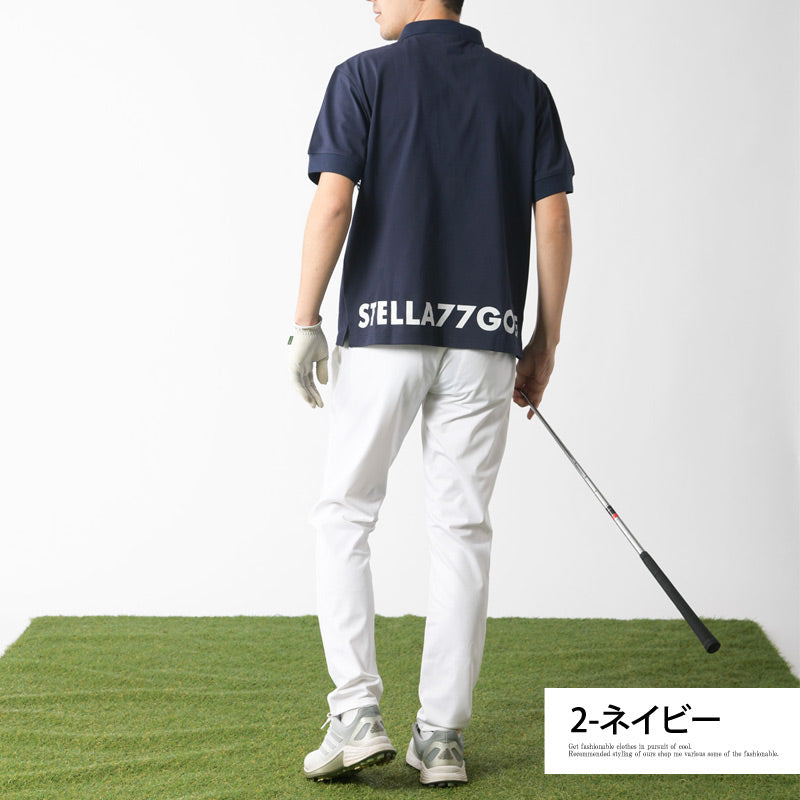 STELLA77GOLF ゴルフウェア ポロシャツ メンズ半袖 COOLMAX 吸汗速乾