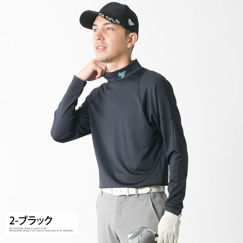 ゴルフウエア上下、アンダーシャツ、キャップ STELLA77GOLF ゴルフウェア モックネックシャツ アンダーウェア
