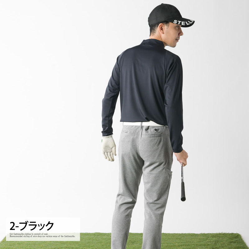 ゴルフウエア上下、アンダーシャツ、キャップ STELLA77GOLF ゴルフウェア モックネックシャツ アンダーウェア