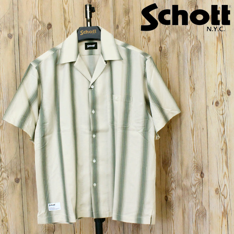Schott ショット STRIPE SS SHIRT ストライプ 半袖 シャツ トップス