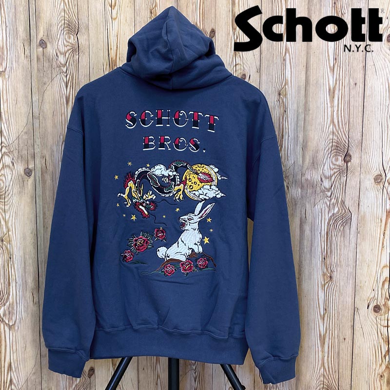 Schott ショット HOODED SWEAT DRAGON＆BUNNY プルパーカー – TopIsm