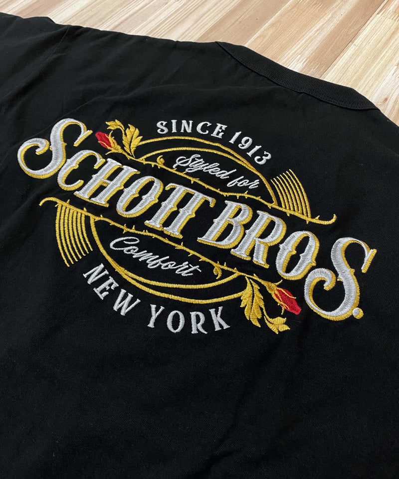 ショット半袖シャツXL Schott N.Y.C 「schott」 半袖シャツ L ブラック メンズ