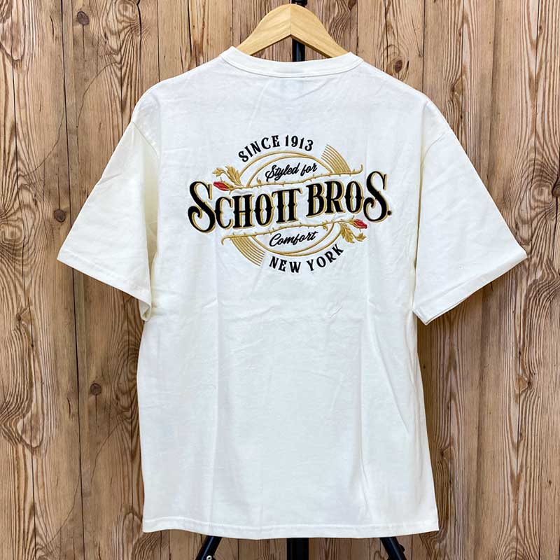 Schott ショット EMBROIDERED SCHOTT BROS 半袖Tシャツ クルー