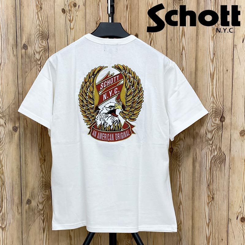 Schott ショット EAGLE AND RIBBON EMB イーグル 刺繍 半袖T