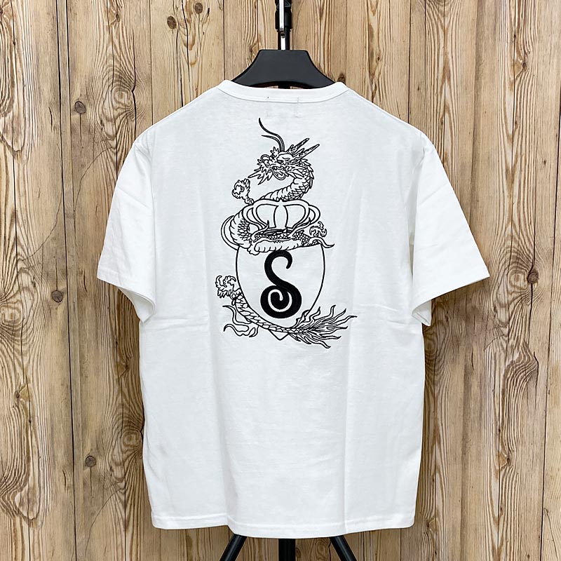 Schott ショット CREST DRAGON EMB ヘンリーネック 半袖Tシャツ 刺繍