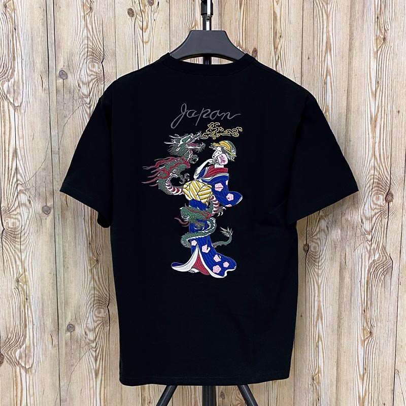 Schott ショット LADY WITH THE DRAGON EMB 半袖Tシャツ 刺繍 – TopIsm