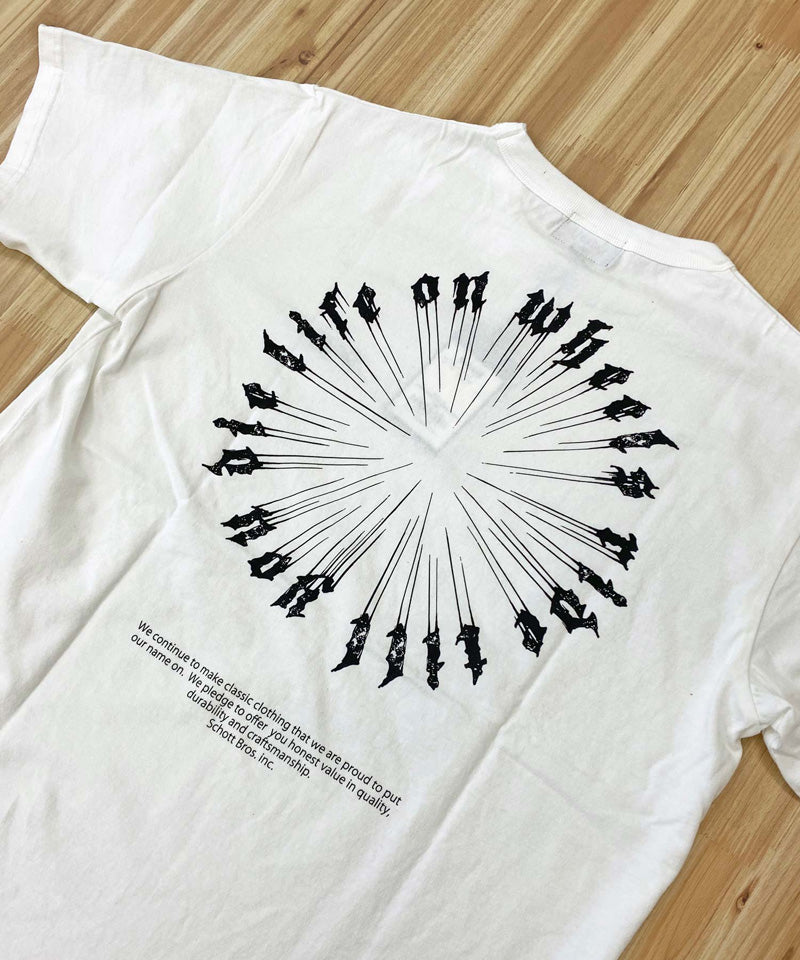 Schott N.Y.C ショット プリント 半袖Tシャツ カラーフロッキー