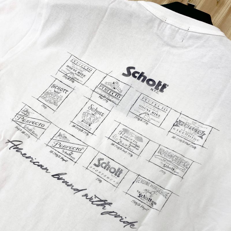 Schott ショット ARCHIVE STAMPS 半袖Tシャツ クルーネック