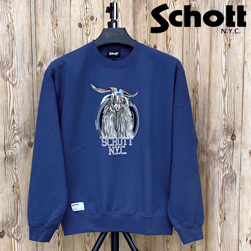 Schott ショット COLOR FLOCKY GOAT CREW SWEAT トレーナー Schott N.Y.C トレーナー スウェット Schott/ショット/COLOR