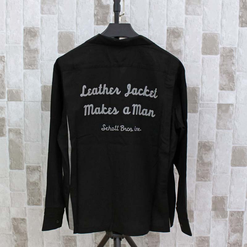 Schott ショット チェーン刺繍 長袖 ボーリングシャツ 長袖シャツ