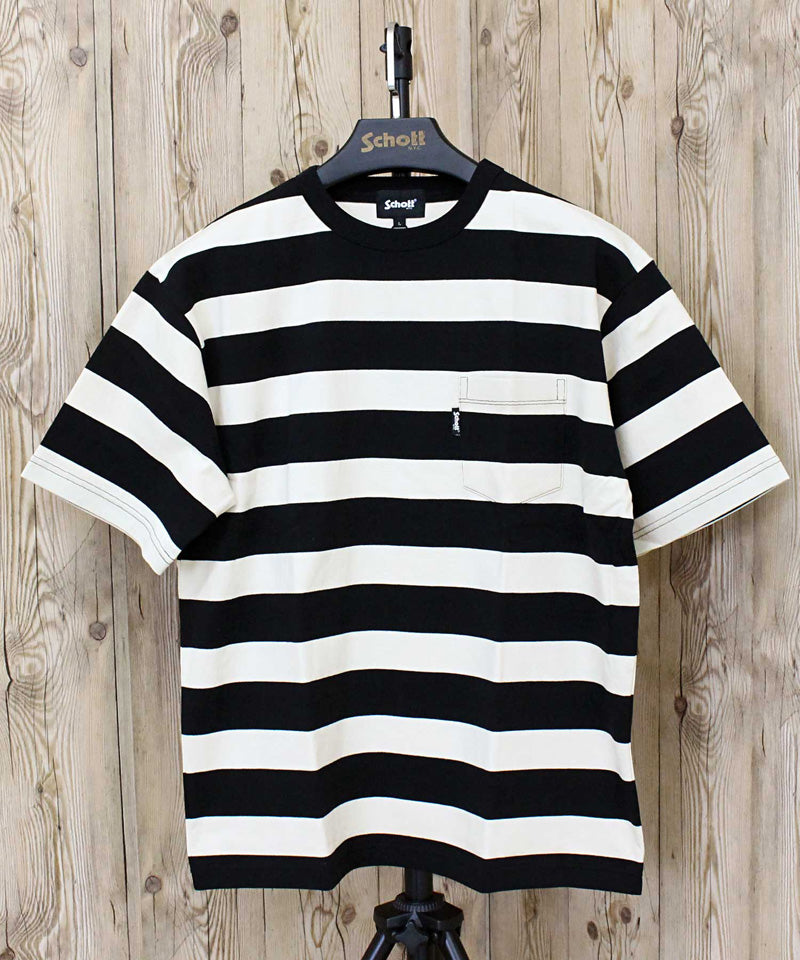 Schott ショット WIDE BORDER POCKET T-SHIRT ワイドボーダー ポケット