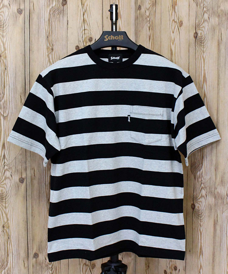 Schott ショット WIDE BORDER POCKET T-SHIRT ワイドボーダー ポケット