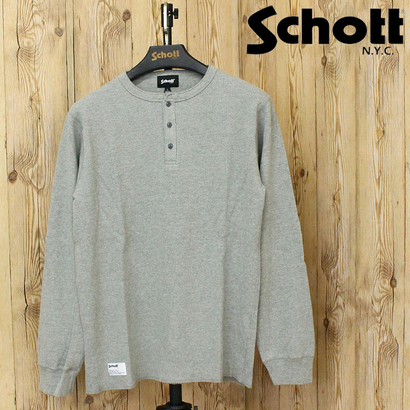Schott ショット HONEYCOMB WAFFLE HENRY NACK T-SHIRT ハニカム