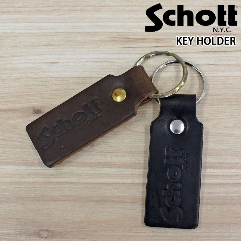 Schott ブラックレザーキーホルダーセット Schott ショット HORWEEN LEATHER KEY HOLDER ホーウィン レザー