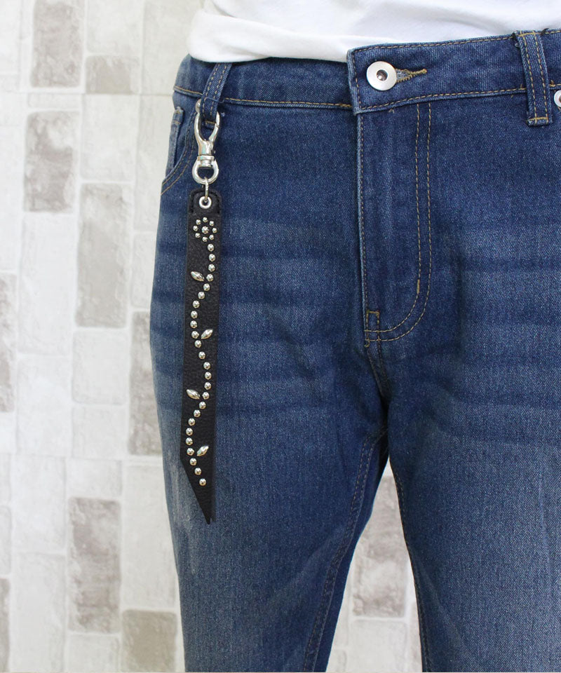 Schott ショット FLOWER STUDS LEATHER KEY HOLDER フラワースタッズ