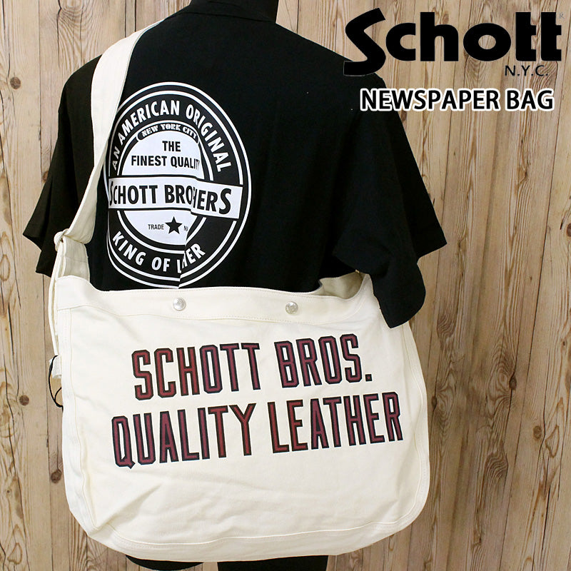 Schott ショット ロゴプリント NEWSPAPER BAG ニュースペーパー
