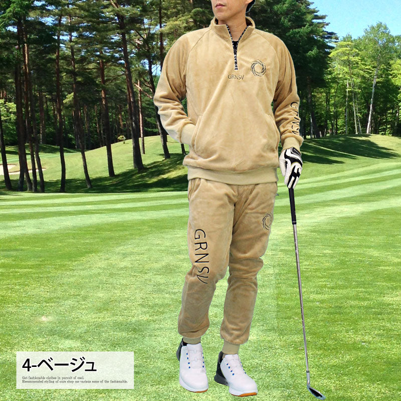 Malbon ゴルフウェア セットアップ ピンク×サンドベージュ 刺繍 新品✨ Malbon ゴルフウェア セットアップ ピンク×サンドベージュ 刺繍 新品