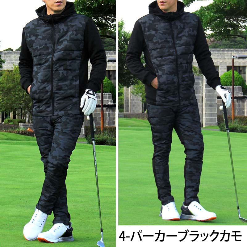ゴルフウェア セットアップ メンズ 上下セット ダウンジャケット