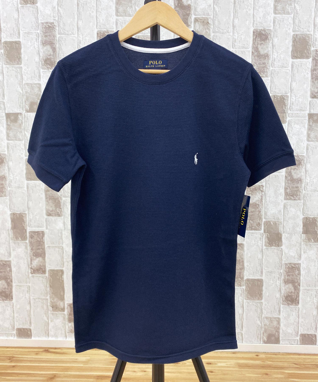 ローレンラルフローレン Tシャツ 半袖 クルーネック ビジュー XXS カーキ POLO RALPH LAUREN (ポロラルフローレン) フロント刺繍＆裾ミニロゴ