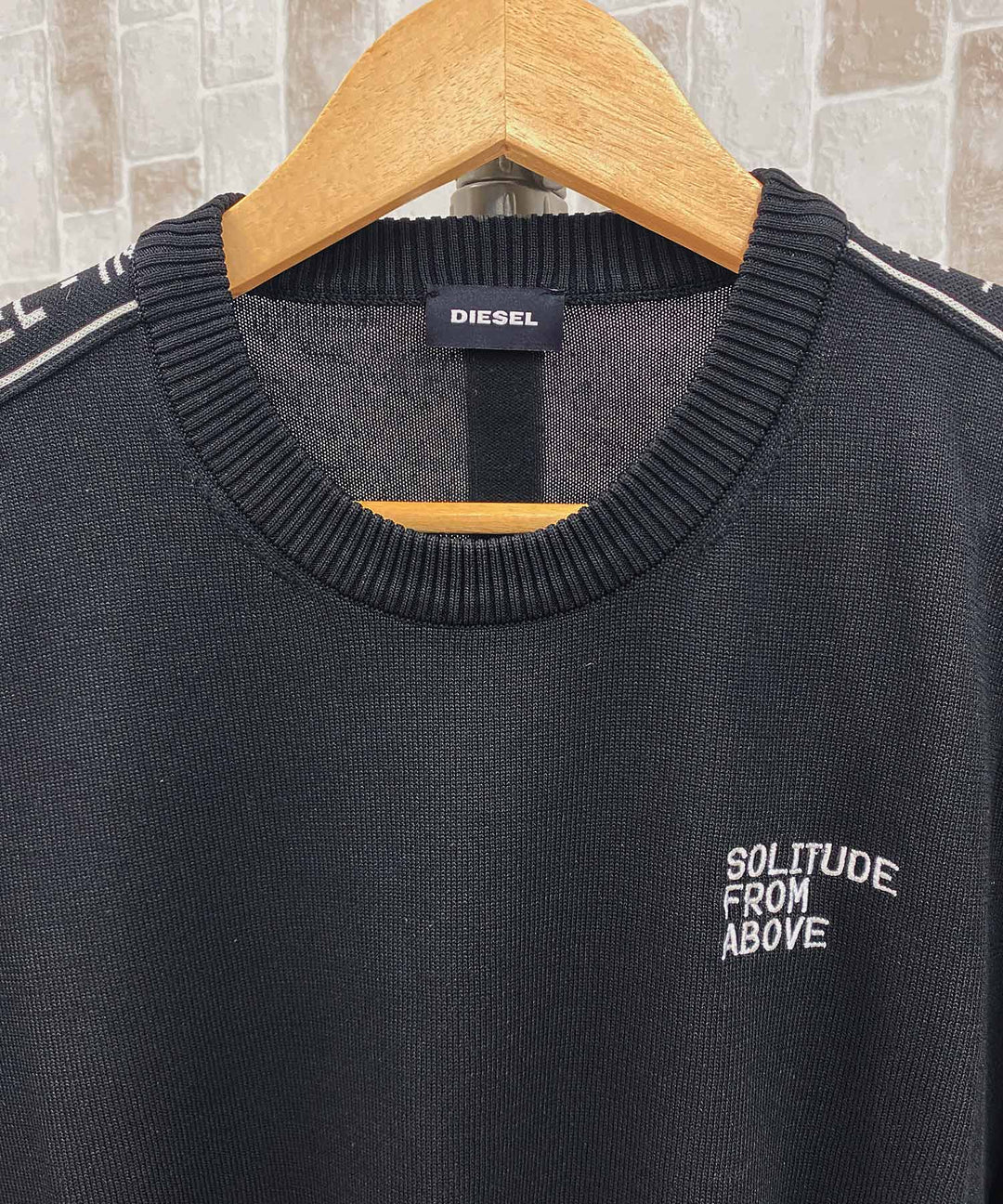 DIESEL ディーゼル ワイポイント刺繍 スリーブロゴニット セーター 