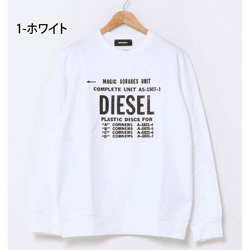 DIESEL ディーゼル ロゴグラフィック プリント クルーネック スウェット プルオーバー