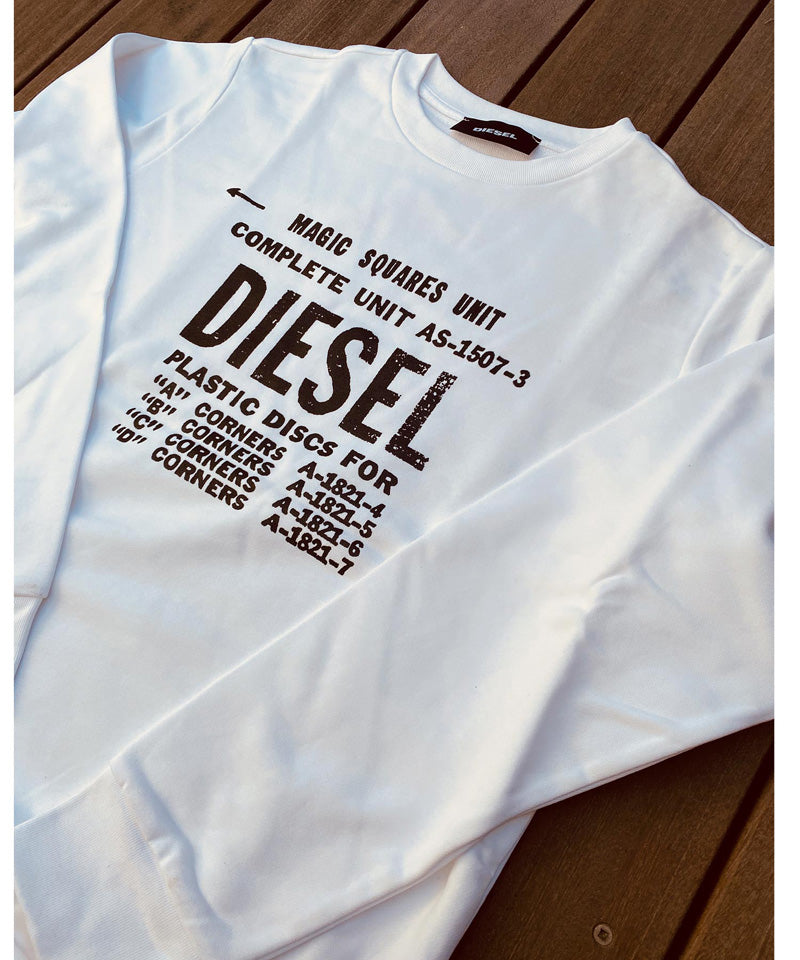 DIESEL ディーゼル ロゴグラフィック プリント クルーネック スウェット プルオーバー – TopIsm