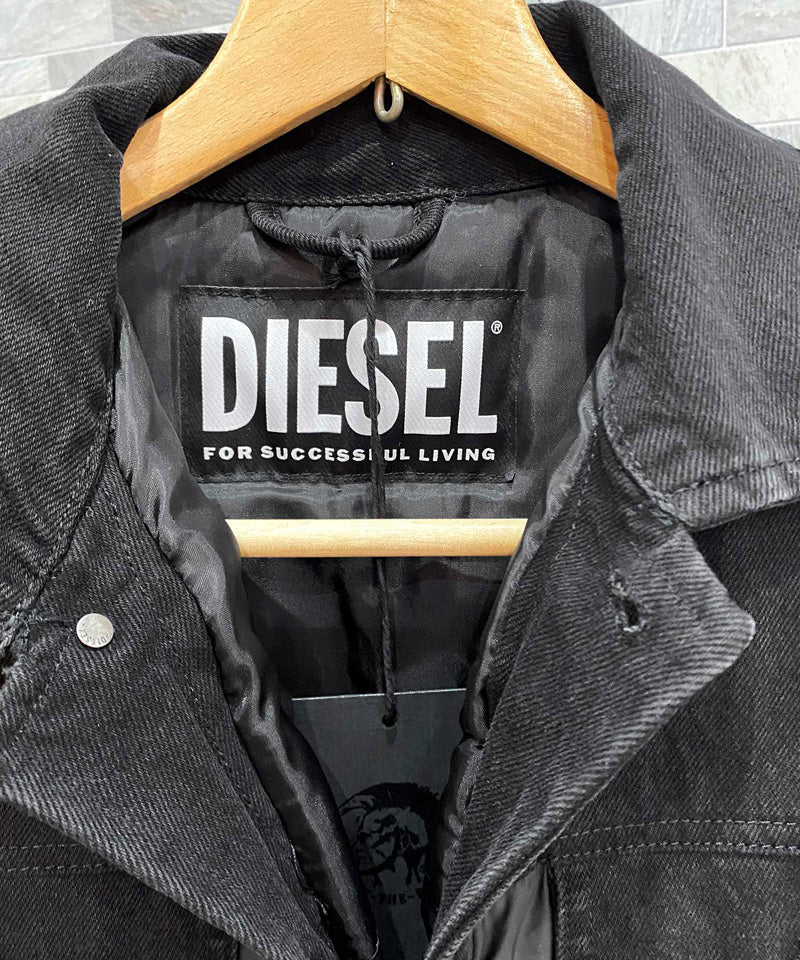 DIESEL ディーゼル デニム切替 バックパッチ パディングジャケット