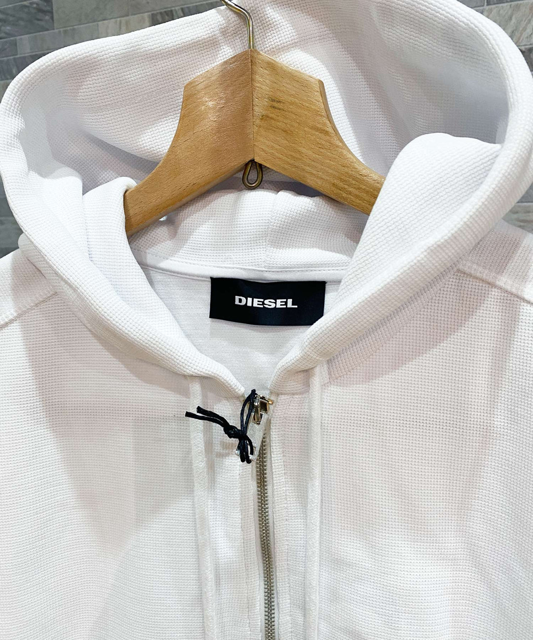 DIESEL ホワイト ジップアップパーカー最終値下げ DIESEL（ディーゼル） 【並行輸入品】ディーゼル ジップアップパーカー