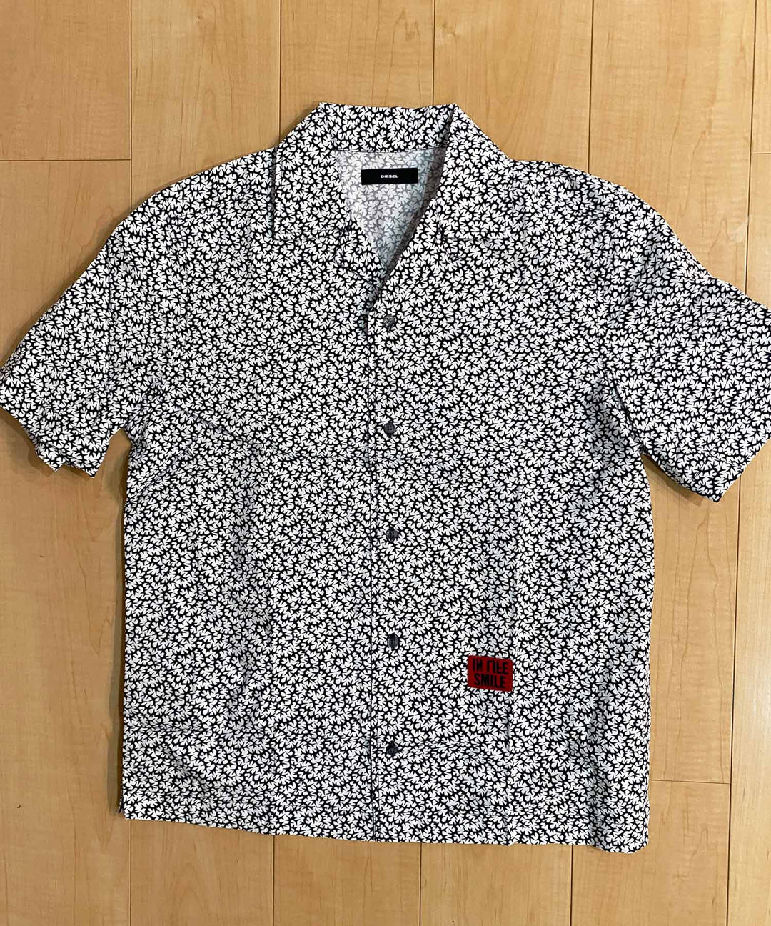 DIESEL 半袖シャツ 総柄 ディーゼル DIESEL ディーゼル シャツ 総柄 オープンカラー 半袖 S-NOGALES