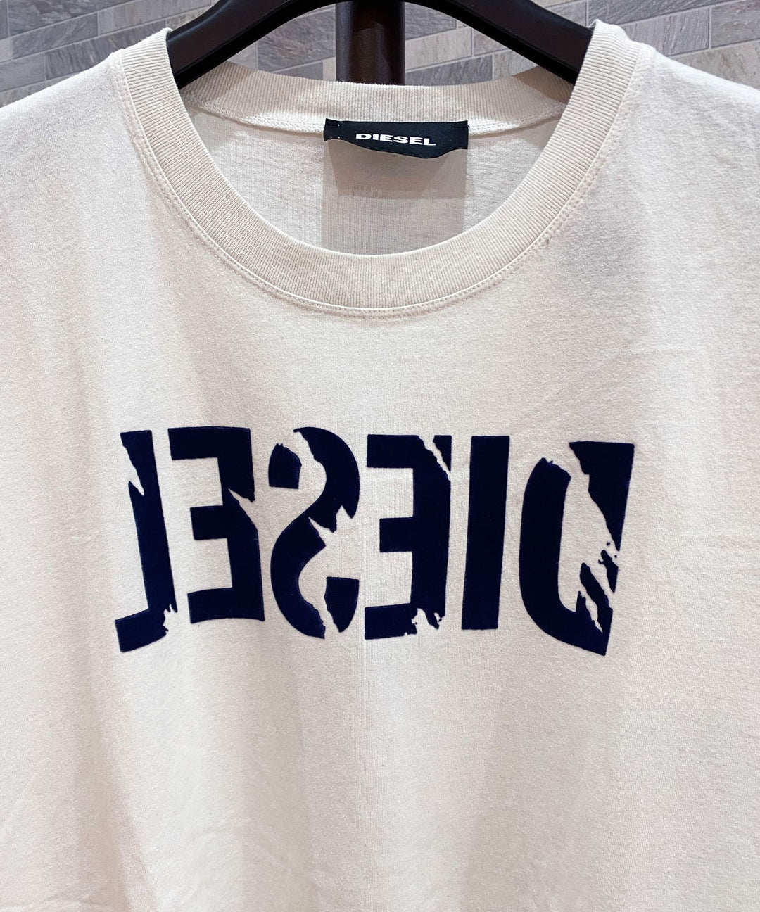DIESEL ロゴ ジャージー Tシャツ フロッグプリント DIESEL ディーゼル Tシャツ メンズ カットソー クルーネック