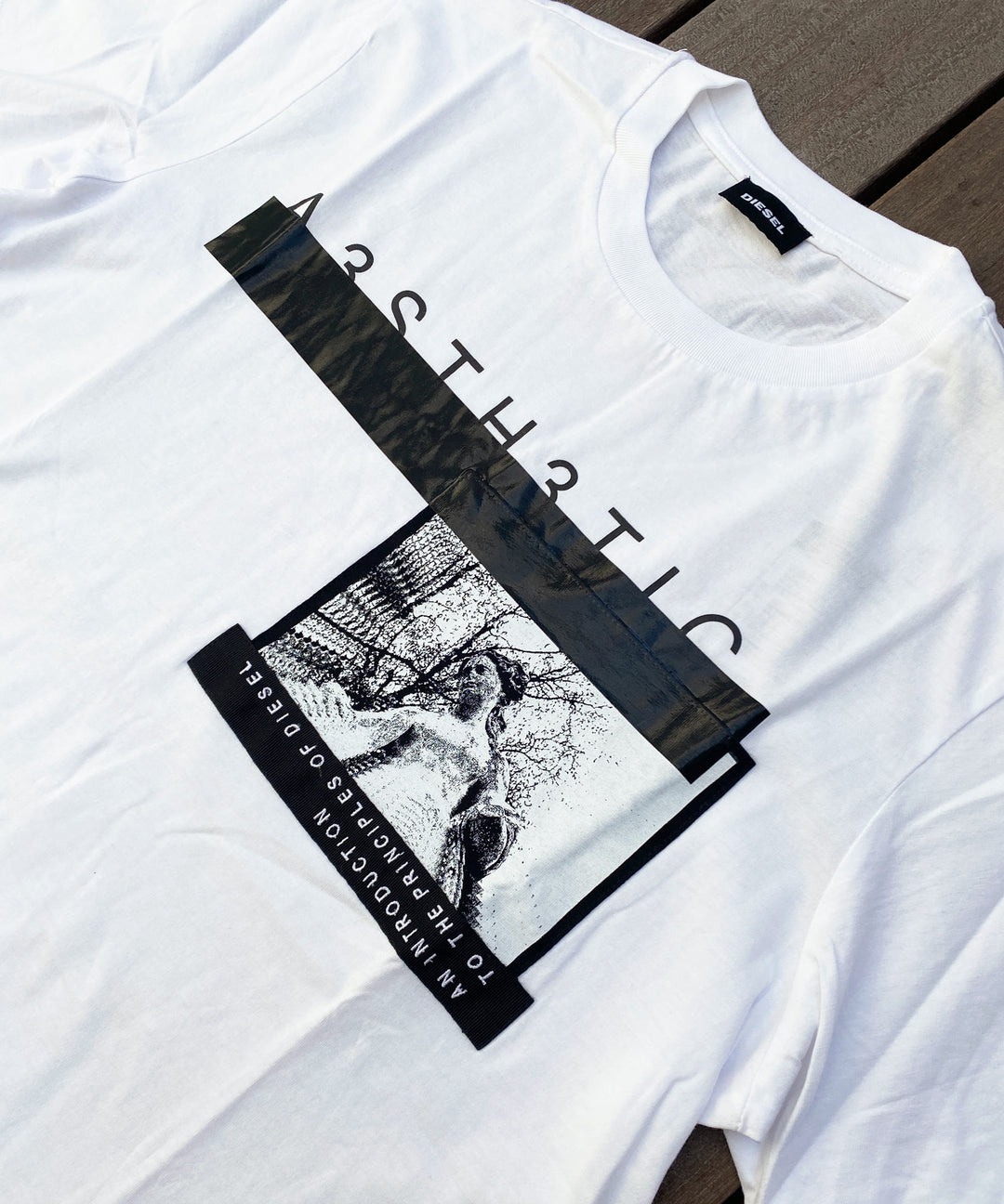DIESEL Tシャツ トップス ロゴ ディーゼル フォト 写真 DIESEL ディーゼル フォトロゴプリント クルーネック 半袖T