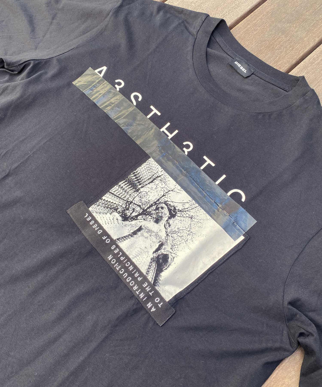 DIESEL Tシャツ トップス ロゴ ディーゼル フォト 写真 DIESEL ディーゼル フォトロゴプリント クルーネック 半袖T