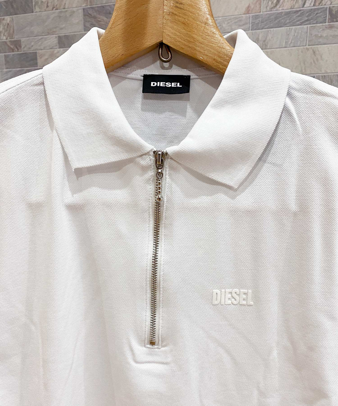 DIESEL ディーゼル ハーフZIP ワンポイント 半袖ポロシャツ T