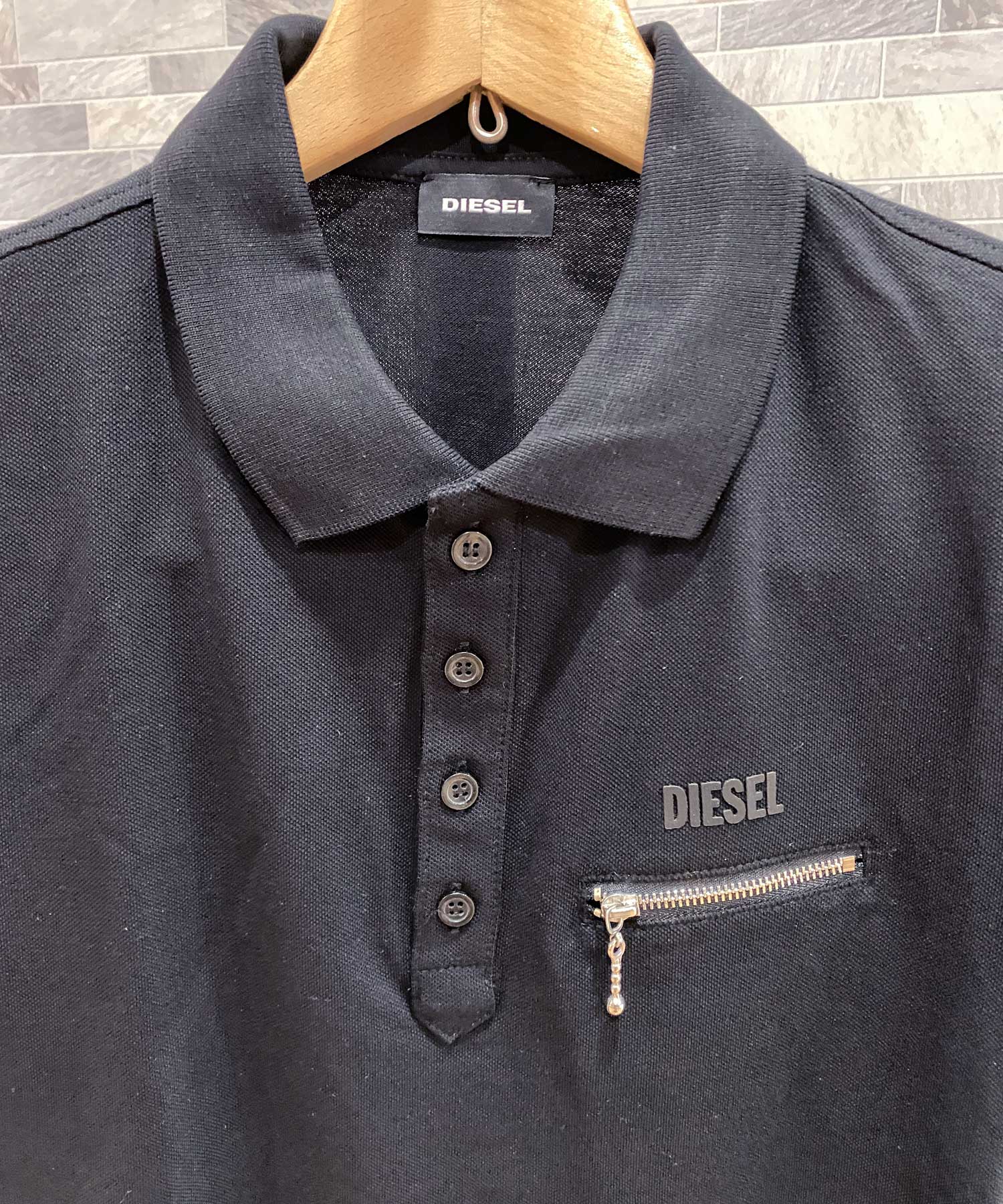 DIESEL ディーゼル ZIPポケット ワンポイント ロゴ 半袖 ポロシャツ T