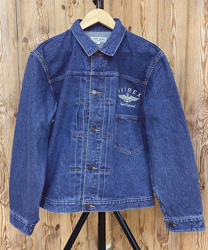【美品 Lサイズ】アヴィレックス タイプブルーインパクトデニムジャケット AVIREX アビレックス TYPE BLUE タイプブルー Gジャケット ヴァー