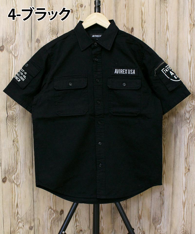 AVIREX ミリタリーシャツ 大きいサイズ バックプリント 3L カーキ AVIREX アビレックス ファティーグ シャツ FATIGUE SHIRTS